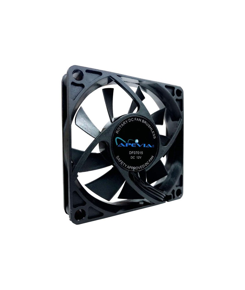 Apevia CF7015S-3 (3 Pk) 70mm x 70mm x15mm Black Case Fan W/4PIN Molex + 3PIN Motherboard Adapter - Image 3
